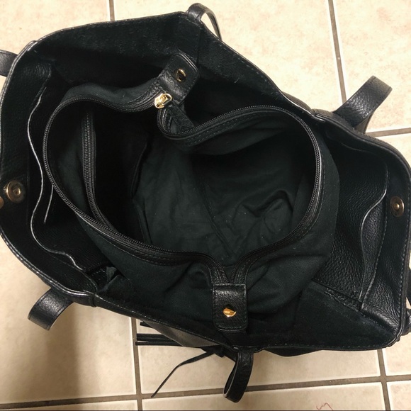 Michael Kors Ashbury Black Pebbled Leather Tassel Grab Bag 2Way Tote *NEWPHOTOS* - Picture 5 of 8